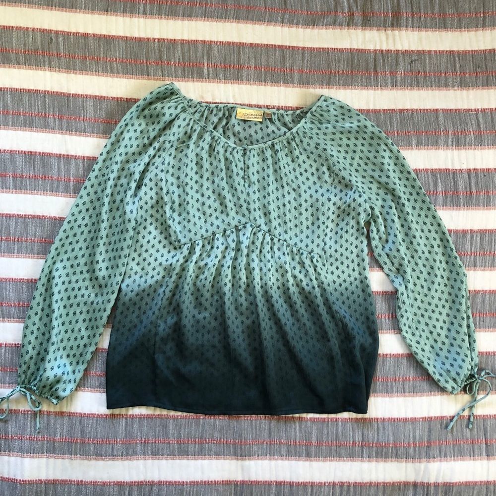 Princess Vera Wang Green Ombré Peasant Blouse